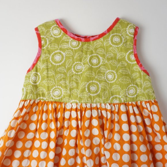 Zen Zen Polka Dot Print Colorful Boho Sleeveless Cotton Dress Girls Size 2T - Picture 2 of 6